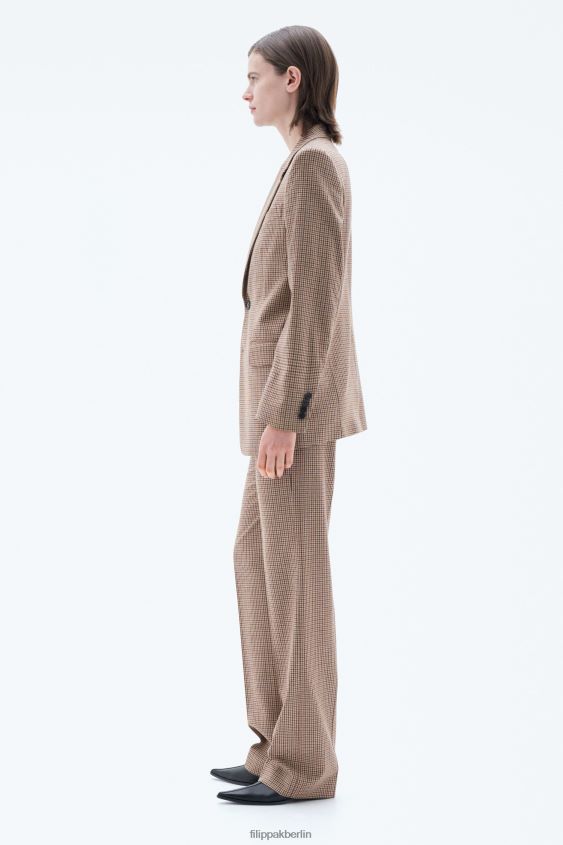 Filippa K L8HHT183 Bekleidung sandbeige/braun kariert Frauen Einreihiger Blazer