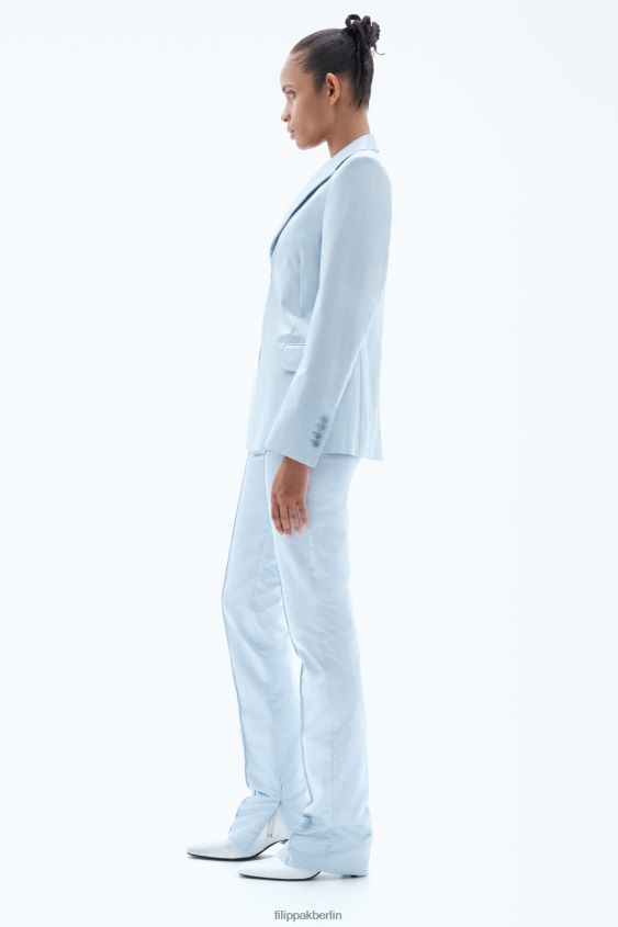 Filippa K L8HHT184 Bekleidung Eisblau Frauen glänzender einreihiger Blazer