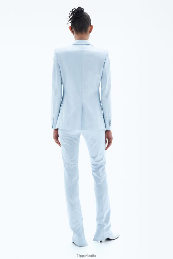 Filippa K L8HHT184 Bekleidung Eisblau Frauen glänzender einreihiger Blazer
