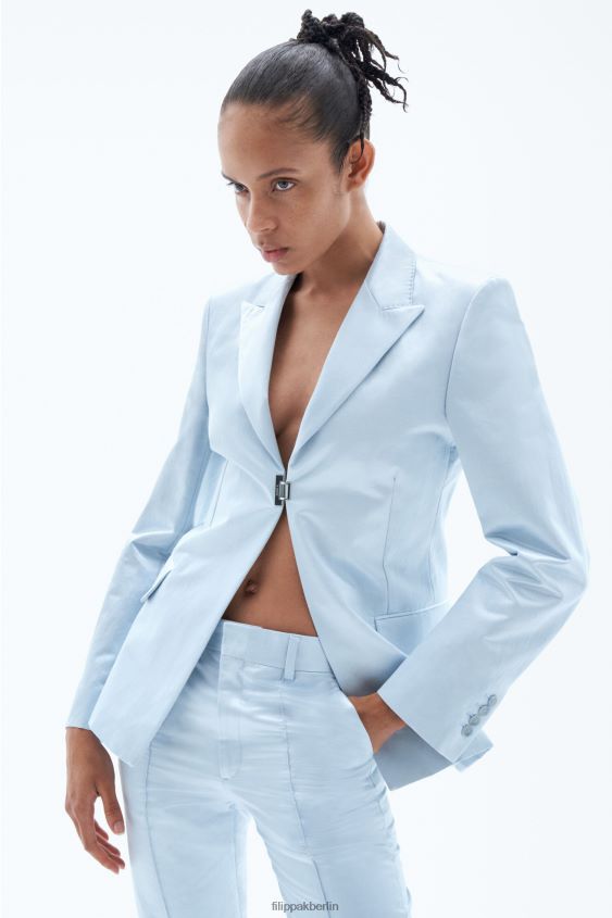 Filippa K L8HHT184 Bekleidung Eisblau Frauen glänzender einreihiger Blazer