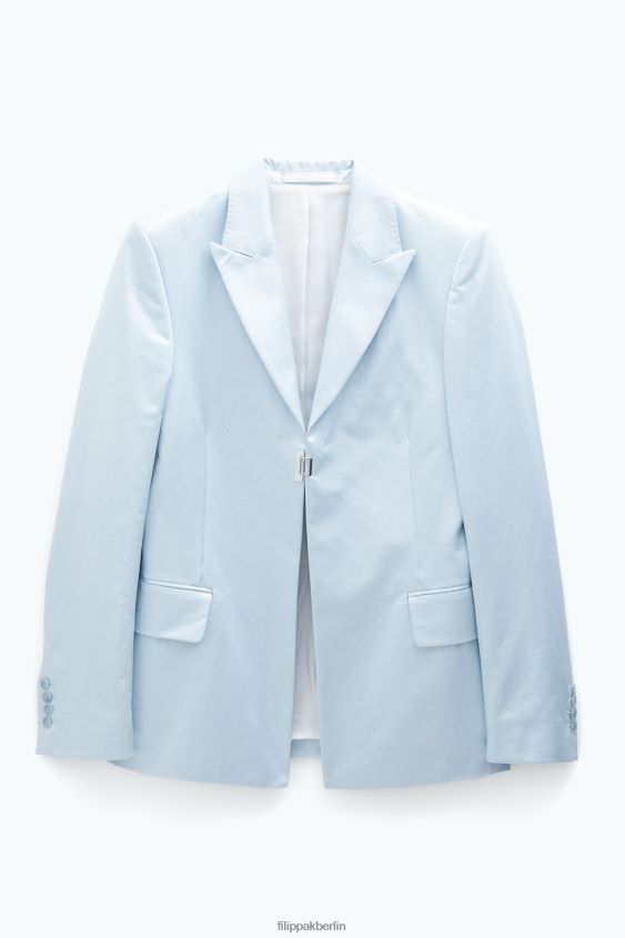 Filippa K L8HHT184 Bekleidung Eisblau Frauen glänzender einreihiger Blazer