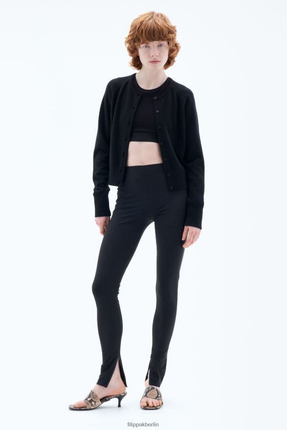Filippa K L8HHT234 Bekleidung Schwarz Frauen Leggings mit Reißverschluss