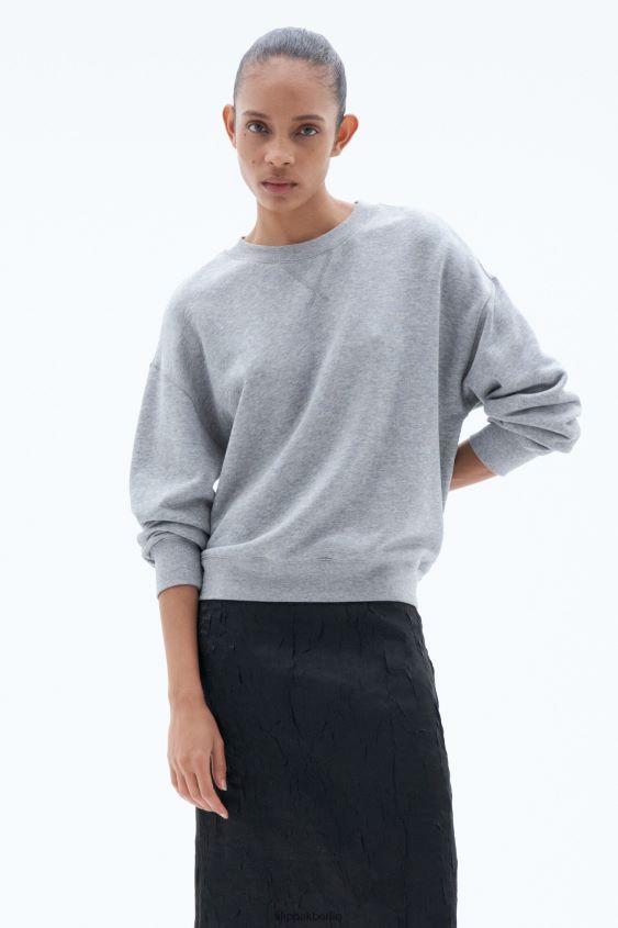 Filippa K L8HHT132 Bekleidung hellgrau meliert Frauen Sweatshirt