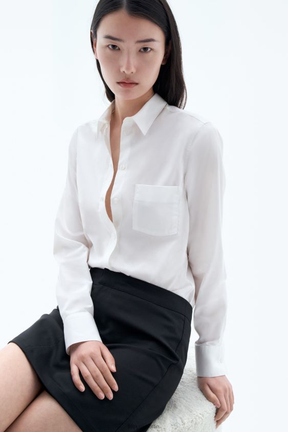 Filippa K L8HHT189 Bekleidung Weiß Frauen klassisches Stretchhemd