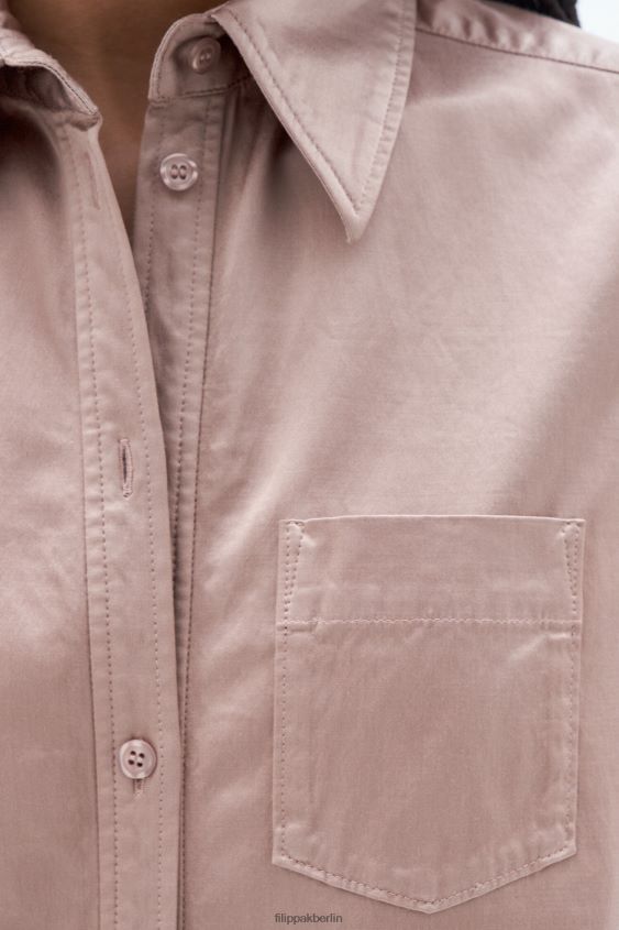 Filippa K L8HHT190 Bekleidung Nougat Frauen Stückgefärbtes Hemd