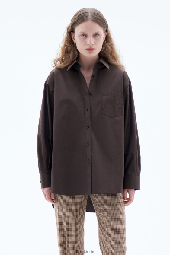 Filippa K L8HHT191 Bekleidung dunkle Schokolade Frauen Sammy-Shirt