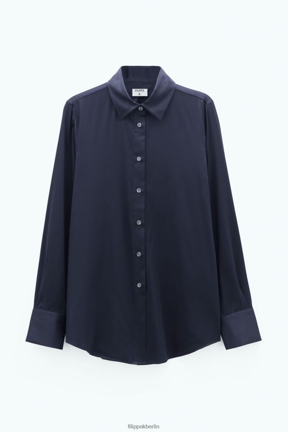 Filippa K L8HHT200 Bekleidung Marine Frauen Hemd aus Eira-Seide