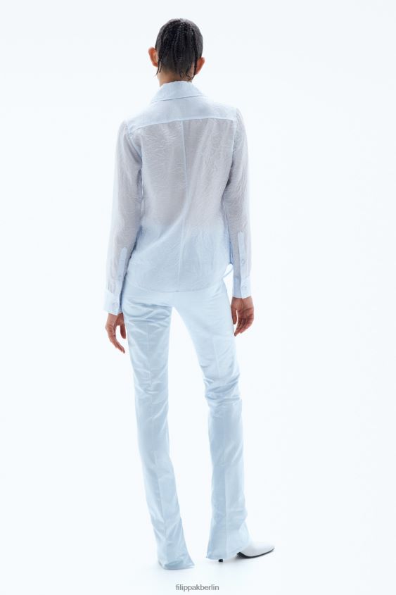 Filippa K L8HHT204 Bekleidung Eisblau Frauen Crinkle-Shirt