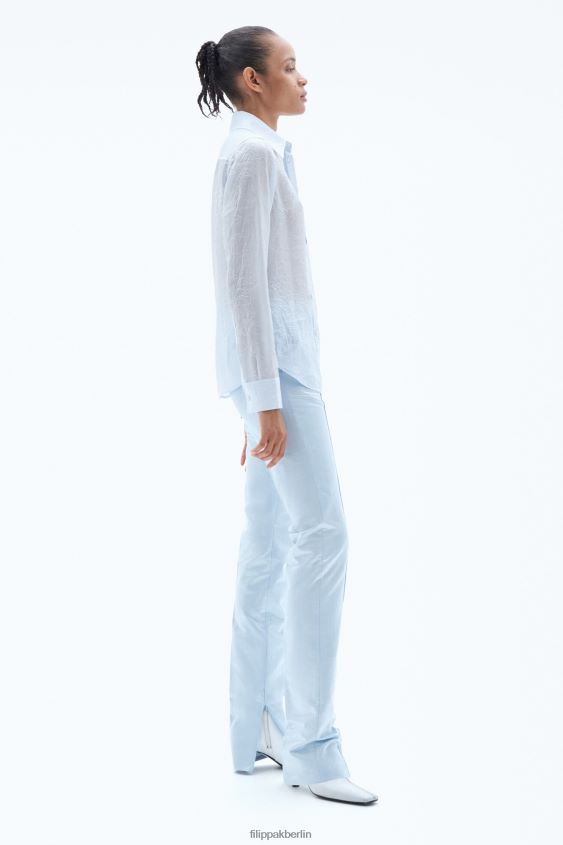 Filippa K L8HHT204 Bekleidung Eisblau Frauen Crinkle-Shirt