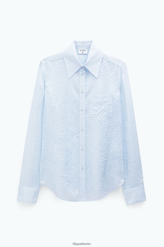 Filippa K L8HHT204 Bekleidung Eisblau Frauen Crinkle-Shirt