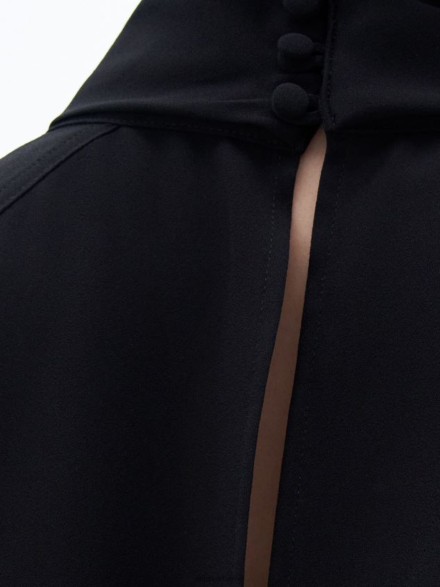 Filippa K L8HHT206 Bekleidung Schwarz Frauen Bluse mit Stehkragen