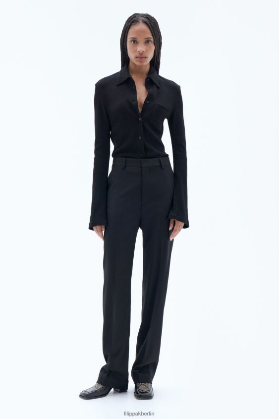 Filippa K L8HHT112 Bekleidung Schwarz Frauen Cara-Flanellhose