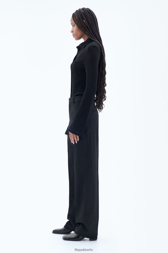 Filippa K L8HHT112 Bekleidung Schwarz Frauen Cara-Flanellhose