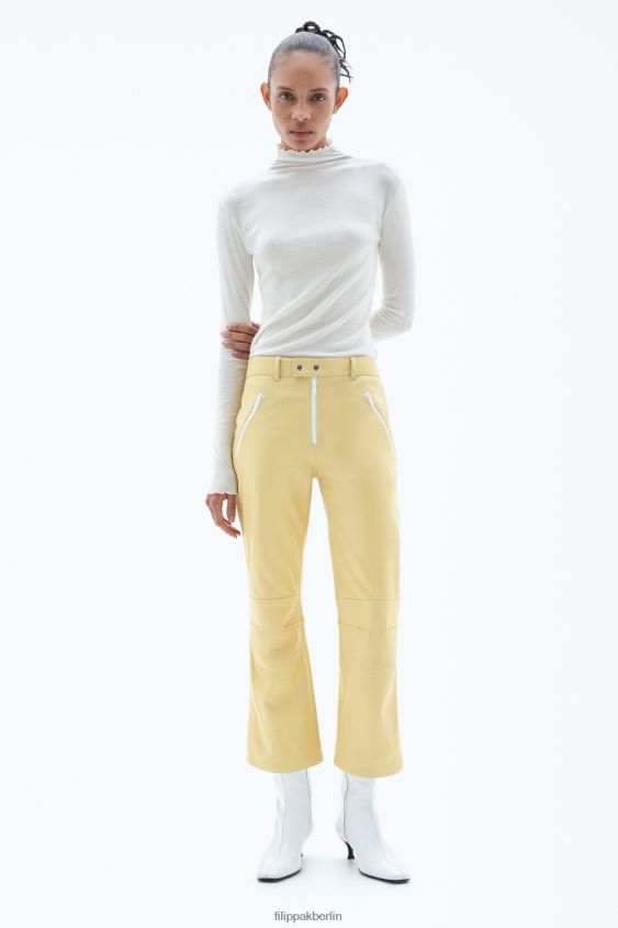 Filippa K L8HHT117 Bekleidung heller Bernstein Frauen Kick-Flare-Lederhose
