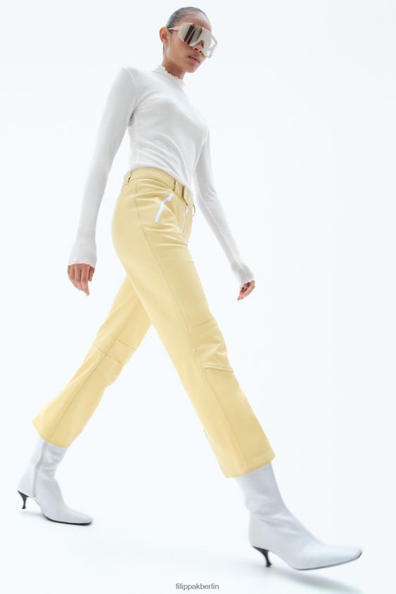 Filippa K L8HHT117 Bekleidung heller Bernstein Frauen Kick-Flare-Lederhose