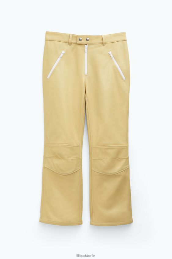 Filippa K L8HHT117 Bekleidung heller Bernstein Frauen Kick-Flare-Lederhose