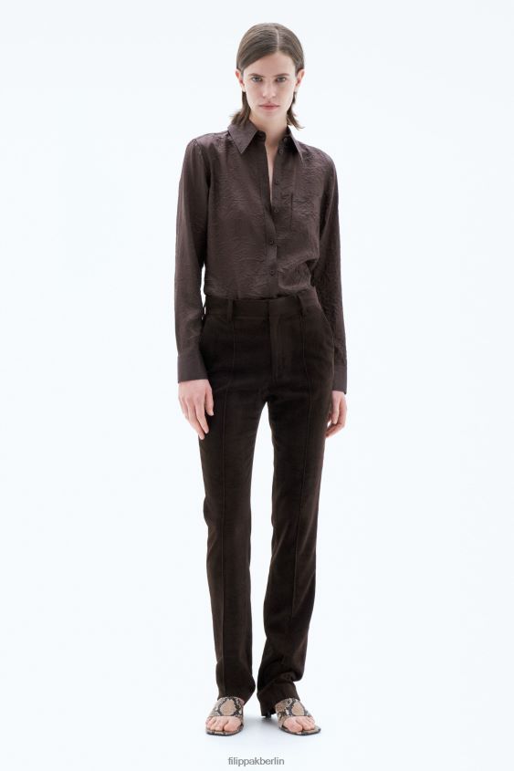 Filippa K L8HHT120 Bekleidung dunkle Schokolade Frauen Schmale Moleskin-Hose