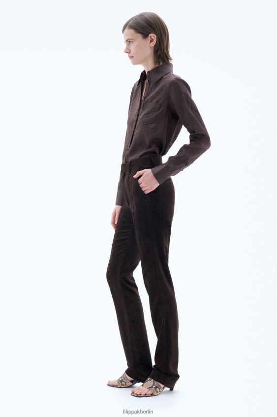 Filippa K L8HHT120 Bekleidung dunkle Schokolade Frauen Schmale Moleskin-Hose