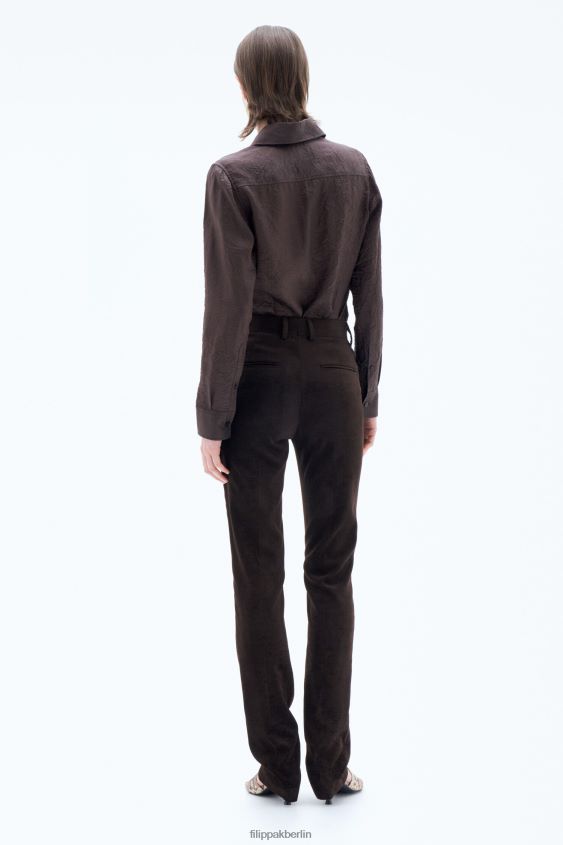 Filippa K L8HHT120 Bekleidung dunkle Schokolade Frauen Schmale Moleskin-Hose