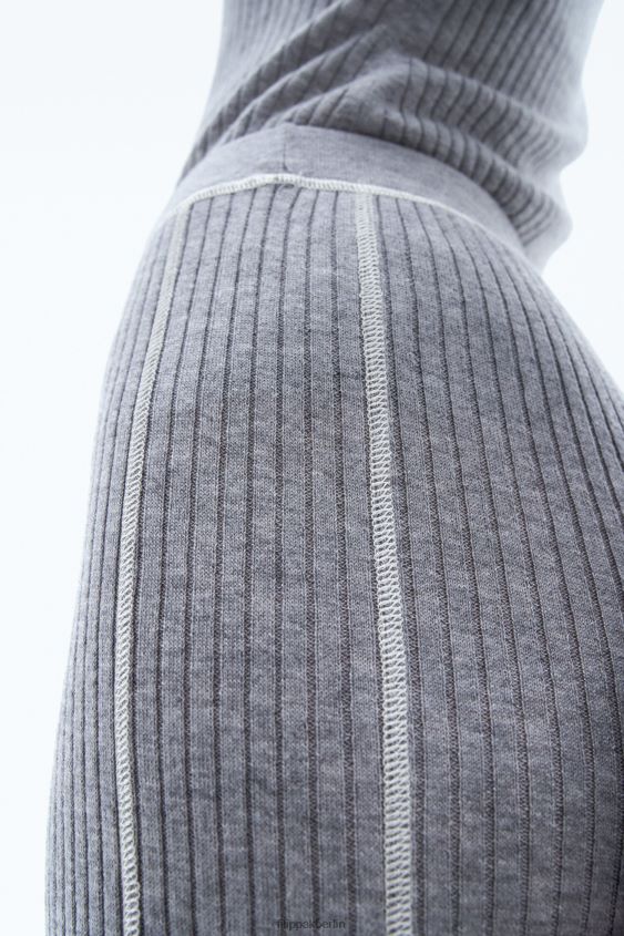 Filippa K L8HHT121 Bekleidung grau weiß Frauen gestrickte lange Unterhosen