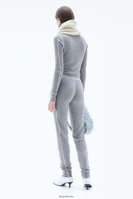Filippa K L8HHT121 Bekleidung grau weiß Frauen gestrickte lange Unterhosen