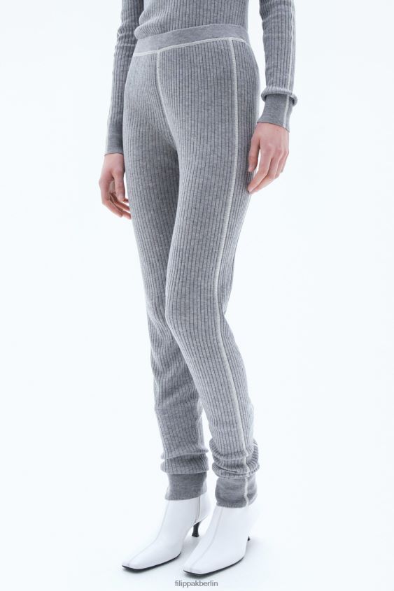 Filippa K L8HHT121 Bekleidung grau weiß Frauen gestrickte lange Unterhosen