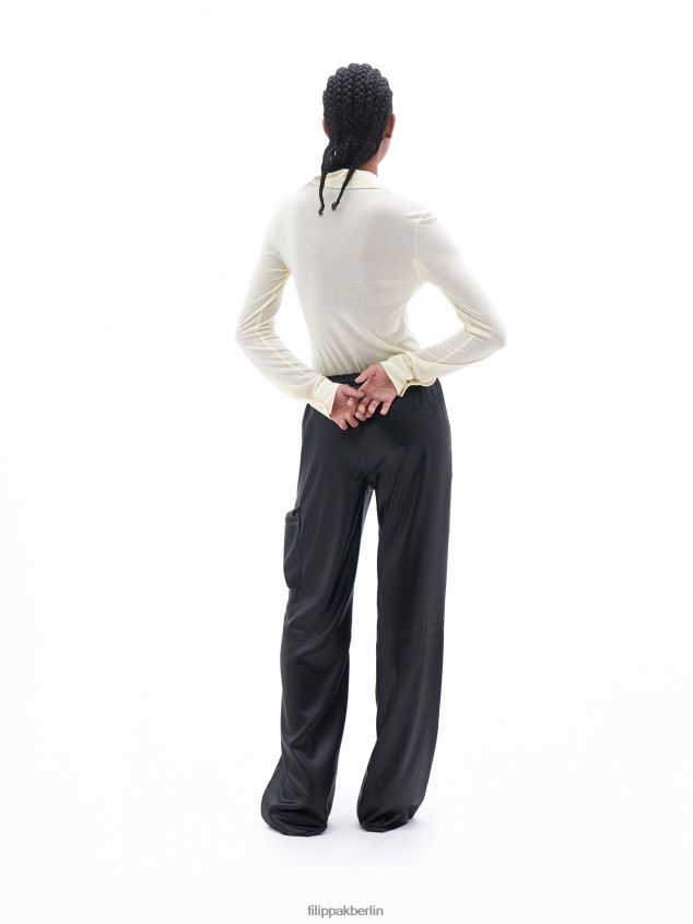 Filippa K L8HHT125 Bekleidung Schwarz Frauen Glänzende Cargo-Trainingshose