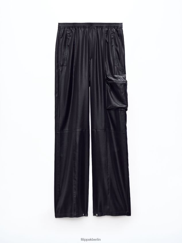 Filippa K L8HHT125 Bekleidung Schwarz Frauen Glänzende Cargo-Trainingshose