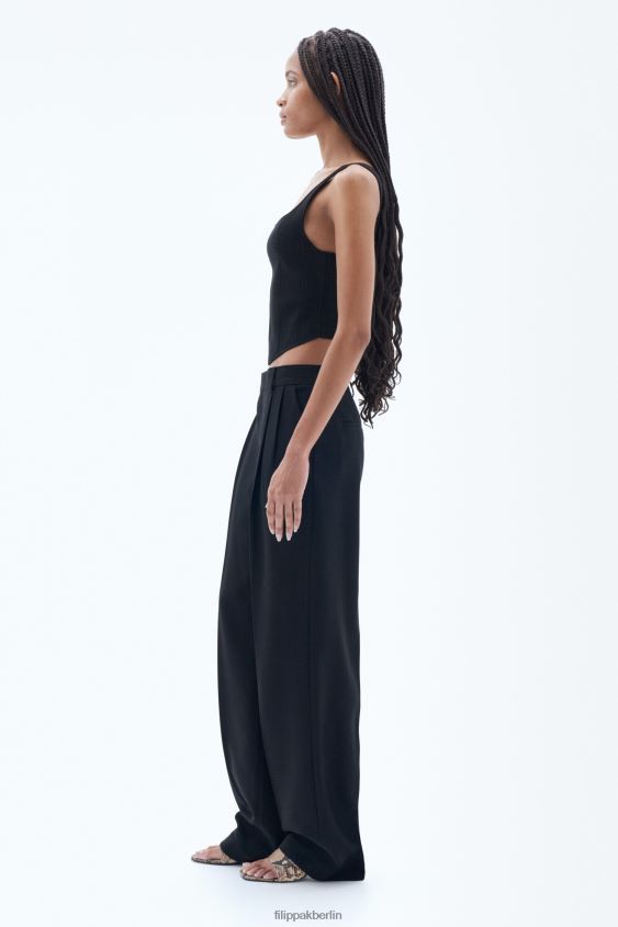 Filippa K L8HHT87 Bekleidung Schwarz Frauen Bundfaltenhose