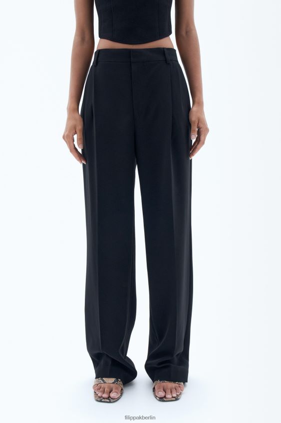 Filippa K L8HHT87 Bekleidung Schwarz Frauen Bundfaltenhose
