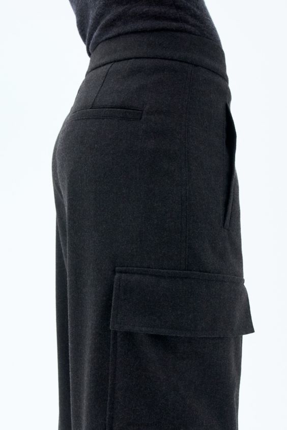 Filippa K L8HHT89 Bekleidung Anthrazit Frauen Flanell-Cargohose
