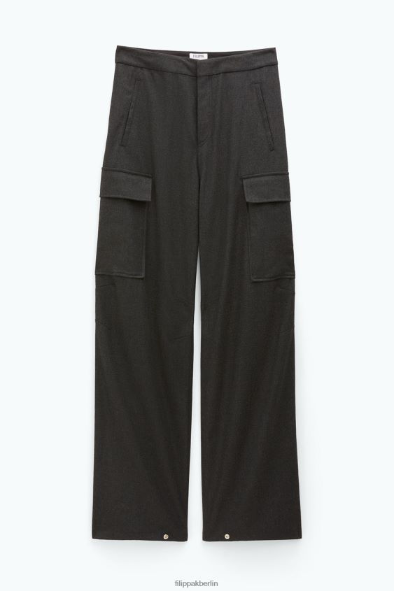 Filippa K L8HHT89 Bekleidung Anthrazit Frauen Flanell-Cargohose