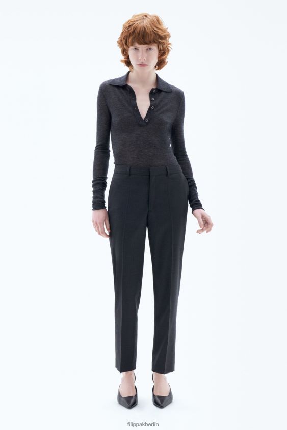 Filippa K L8HHT90 Bekleidung Anthrazit-Melange Frauen Emma kurze Hose aus cooler Wolle