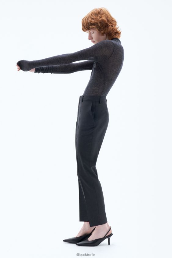 Filippa K L8HHT90 Bekleidung Anthrazit-Melange Frauen Emma kurze Hose aus cooler Wolle