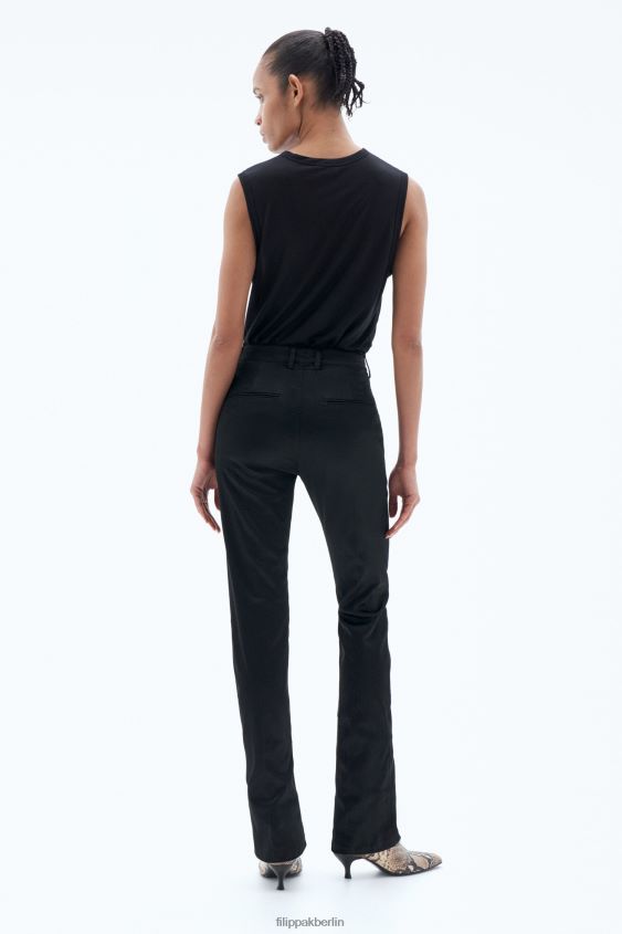 Filippa K L8HHT93 Bekleidung Schwarz Frauen schmale Satinhose