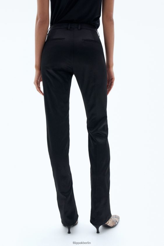 Filippa K L8HHT93 Bekleidung Schwarz Frauen schmale Satinhose