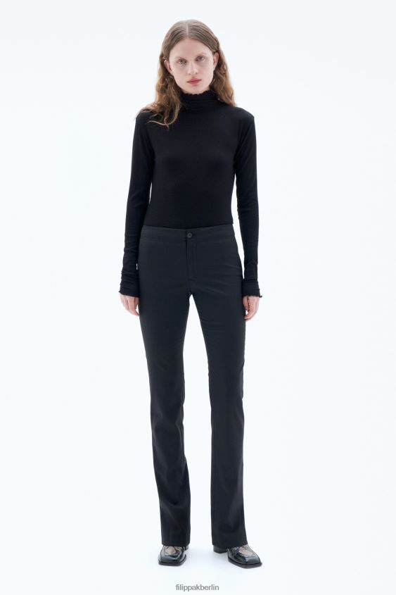 Filippa K L8HHT95 Bekleidung Schwarz Frauen schmale Reißverschlusshose