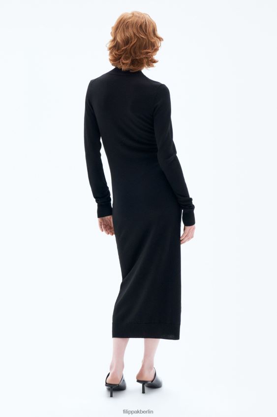 Filippa K L8HHT209 Bekleidung Schwarz Frauen Strickkleid mit Rollkragen