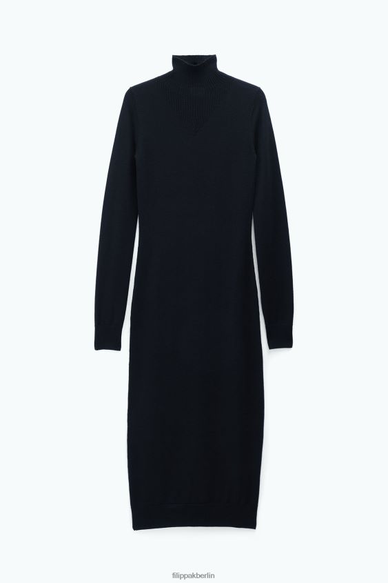 Filippa K L8HHT209 Bekleidung Schwarz Frauen Strickkleid mit Rollkragen