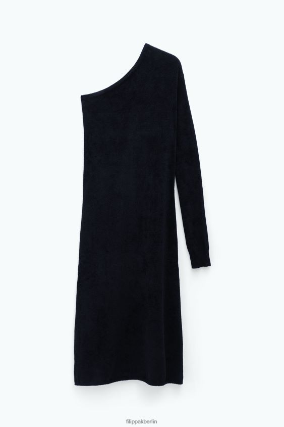 Filippa K L8HHT212 Bekleidung Schwarz Frauen einschultriges Kleid