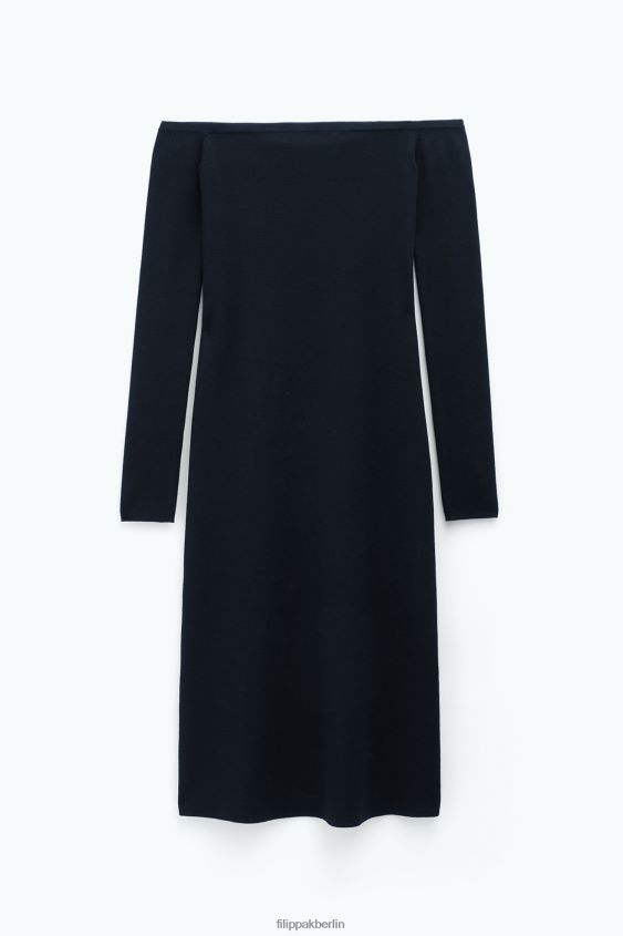 Filippa K L8HHT214 Bekleidung Schwarz Frauen Schulterfreies Strickkleid