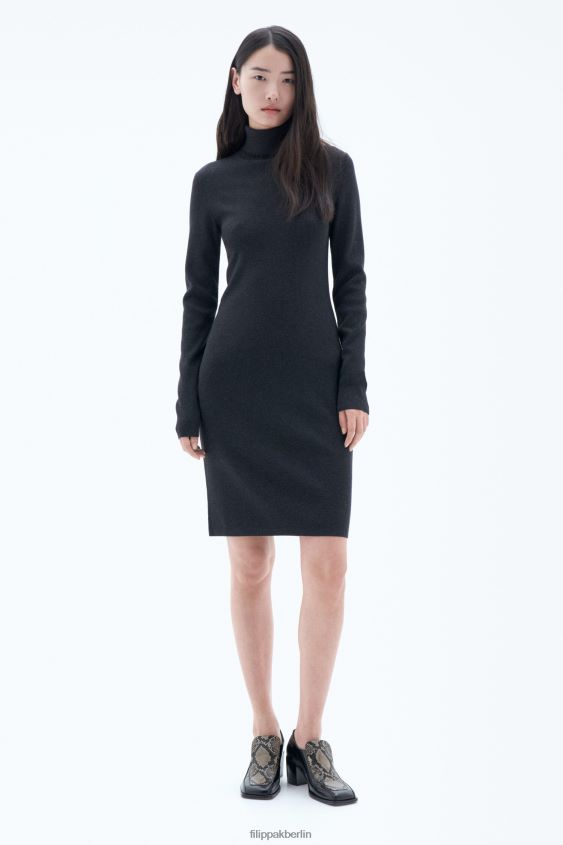 Filippa K L8HHT215 Bekleidung Anthrazit-Melange Frauen Monica-Kleid