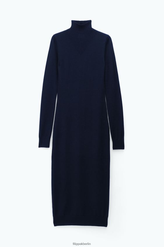Filippa K L8HHT216 Bekleidung Marine Frauen Strickkleid mit Rollkragen