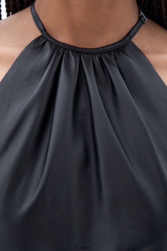 Filippa K L8HHT219 Bekleidung Schwarz Frauen Lederkleid