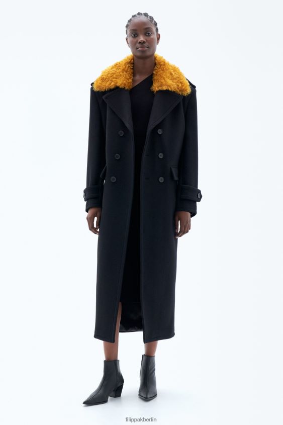 Filippa K L8HHT15 Bekleidung Schwarz Frauen langer Peacoat