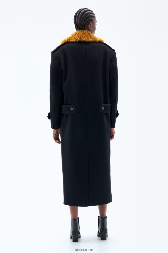 Filippa K L8HHT15 Bekleidung Schwarz Frauen langer Peacoat
