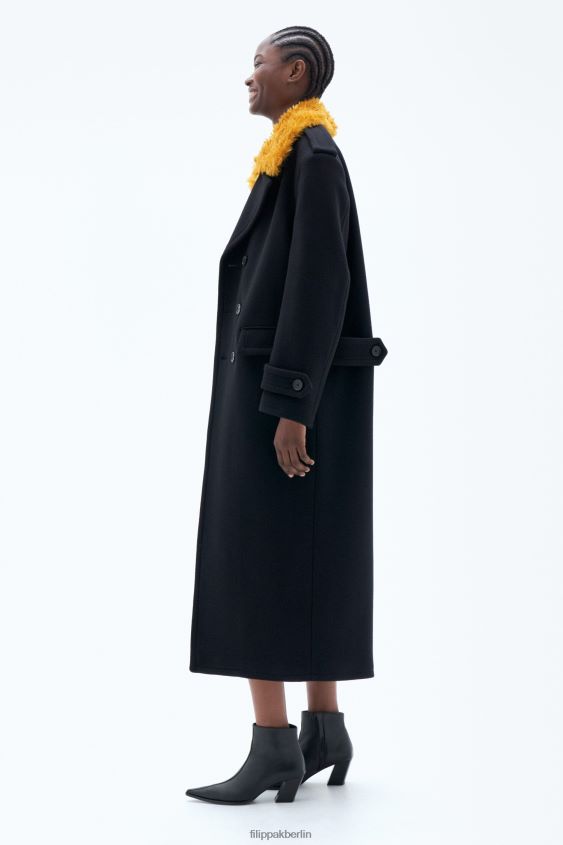 Filippa K L8HHT15 Bekleidung Schwarz Frauen langer Peacoat