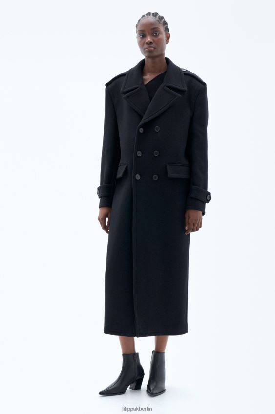 Filippa K L8HHT15 Bekleidung Schwarz Frauen langer Peacoat
