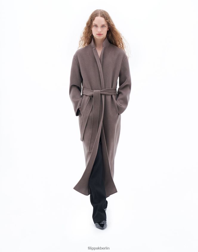Filippa K L8HHT24 Bekleidung dunkles Taupe Frauen Alexa Mantel
