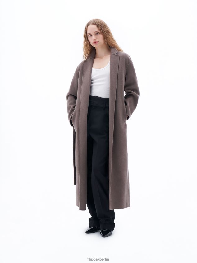 Filippa K L8HHT24 Bekleidung dunkles Taupe Frauen Alexa Mantel